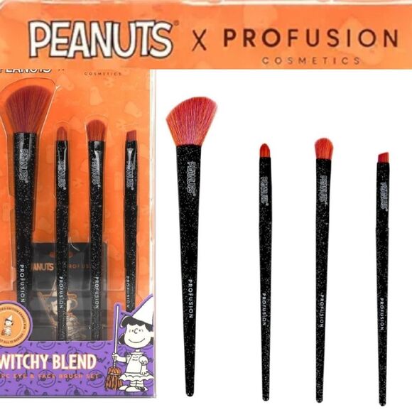 Profusion Cosmetics X Peanuts Witchy Blend 4-PC Brush Set - Picture 1 of 9